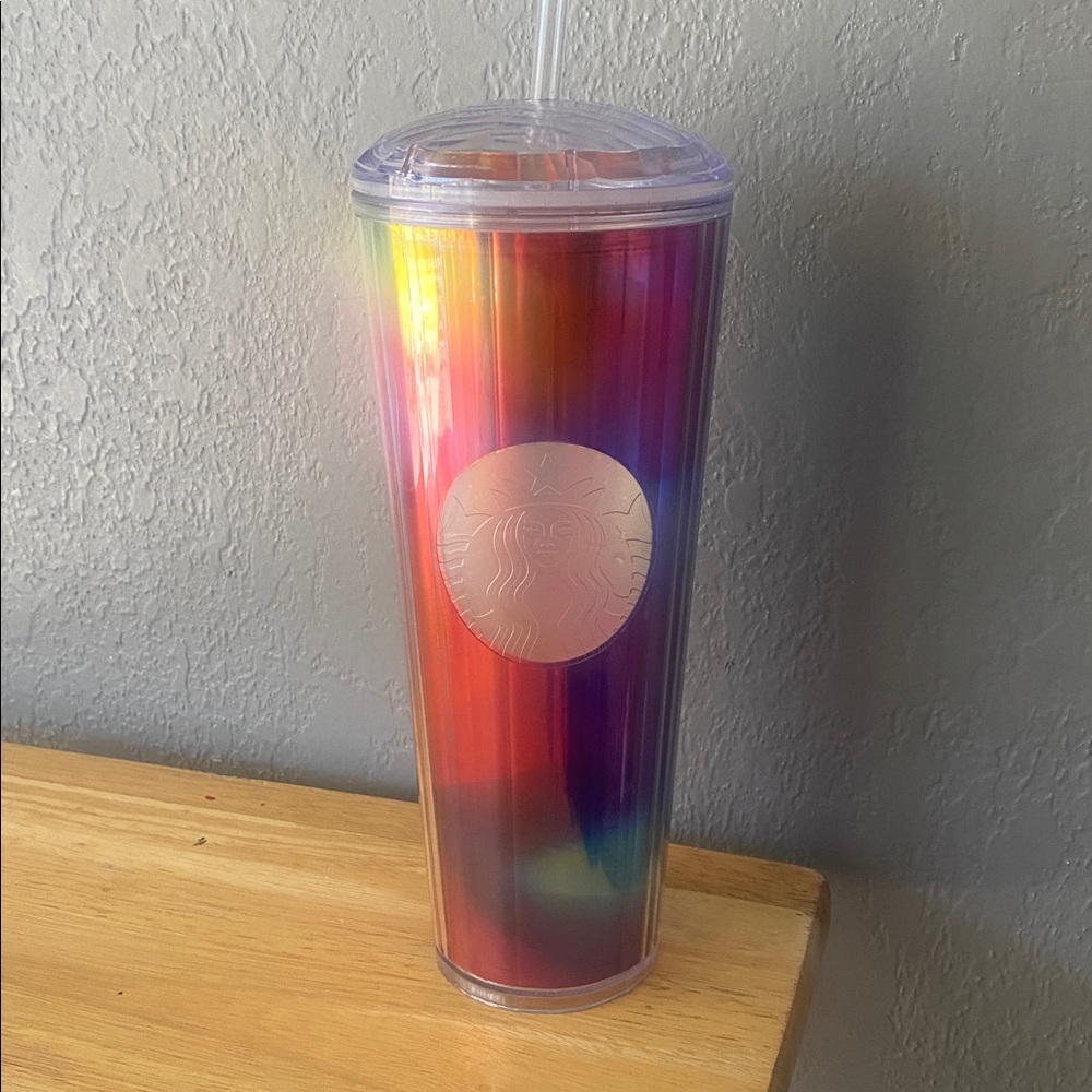 Starbucks Iridescent Rainbow Tumbler- 24oz venti Y2K